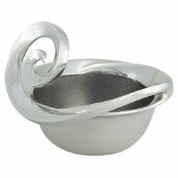 Gaudi Inspired Organic Swirls Serving Bowl in Silver
