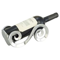 Gaudi Inspired Organic Swirls Tabletop Wine Holder in Silver