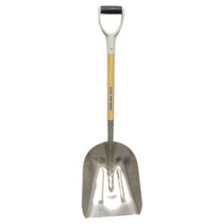 Wood D Grip Handle Scoop Shovel in Steel