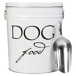 Dog Food Storage Can in White