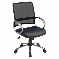 Mid-Back Mesh Task Chair in Black with Arms