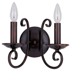 Loft 2 Light Candle Wall Sconce in Oil Rubbed Bronze
