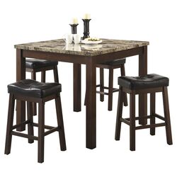 Mirage 5 Piece Counter Height Dining Set in Brown Cherry