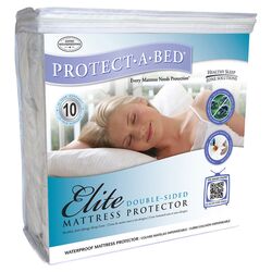 Elite Cotton Double-Sided Waterproof Mattress Protector in White