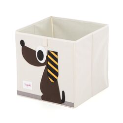 Dog Storage Box in Cream & Brown