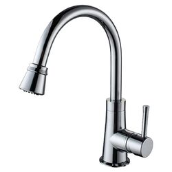 One Handle Single Hole High Neck Kitchen Faucet in Chrome