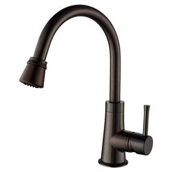 High Neck One Handle Single Hole Kitchen Faucet in Oil Rubbed Bronze