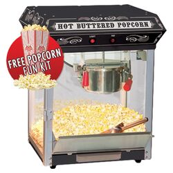 Countertop Kettle Popcorn Machine in Black