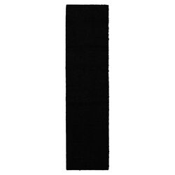 Super Texture Shag Black Solid Runner 2' x 8' Rug