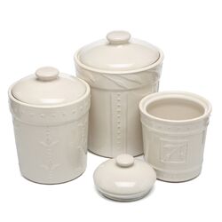 Sorrento 3 Piece Canister Set in Ivory