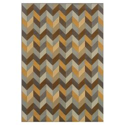 Starling Geometric Stripe Grey & Gold Rug