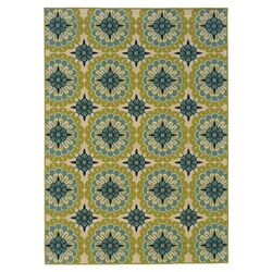 Aral Geometric Green Rug