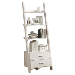2 Drawer Ladder Bookcase in White