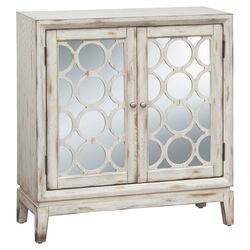 Mirroed Hall Cabinet in Off-White