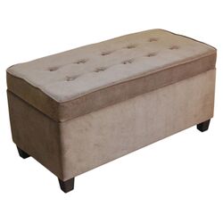 Tufted Storage Ottoman in Mocha