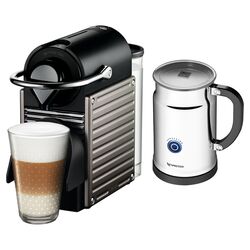Pixie Espresso Maker withMilk Frother in Electric Titan