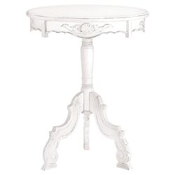 Ornate Shabby Elegance End Table in White