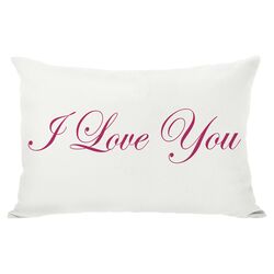 Je T'aime / I Love You Reversible Pillow in Cream