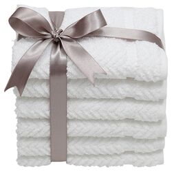 Cotton Wash Cloth in White (Set of 6)