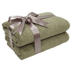 Soft Twist Bath Towel in Light Olive (Set of 2)