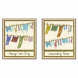 2 Piece Laundry Time Framed Wall Art Set