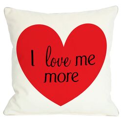 I Love Me More Pillow in White & Red