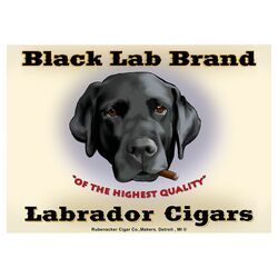 Black Lab Cigar Print Art