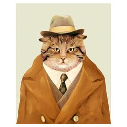 Detective Cat Print Art