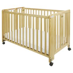 Foundations Full Size HideAway Nursery Folding Fixed Side Crib with 2