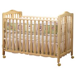 Lisa Two Level Full Size Folding Convertible Crib in Natural