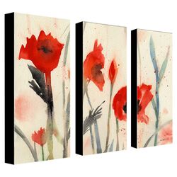 Poppies by Sheila Golden Canvas Wall Art (Set of 3)