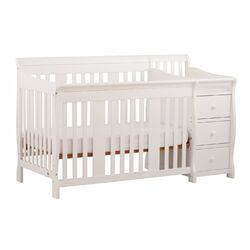 Portofino Fixed Side Convertible Crib Changer in White