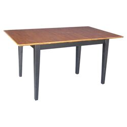Shaker Extendable Dining Table in Cherry & Black