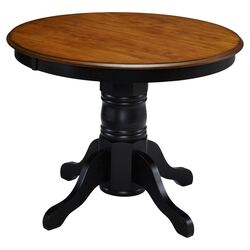 French Countryside Oak Top Dining Table in Black