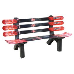 Snowboard Recycled Plastic Garden Bench in Red