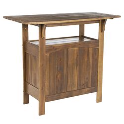 Acacia Patio Wood Bar Table in Natural