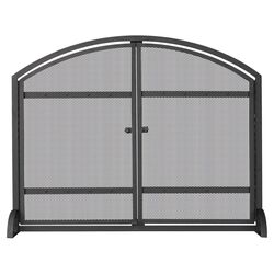 Whistler Wrought Iron Fireplace Screen in Black