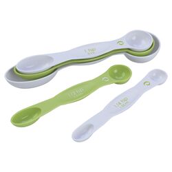5 Piece Magnetic Spoon Set in White & Green