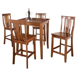 5 Piece Counter Height Dining Set in Classic Cherry II