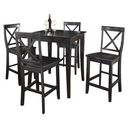5 Piece Counter Height Dining Set in Black I
