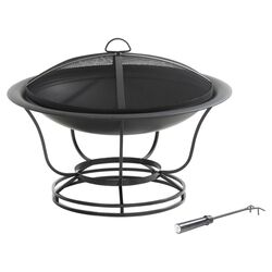 Outdoor Wood Burning Fire Pit in Black