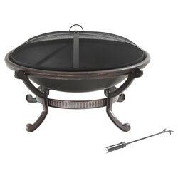 Outdoor Cast Iron Wood Burning Fire Pit in Black
