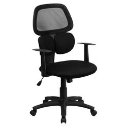 Weston High Back Mesh Office Chair in Black with Arms