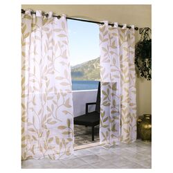 Escape Leaf Curtain Panel in Khaki