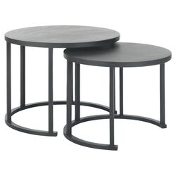 Chindler 2 Piece Nesting Table Set in Charcoal Grey