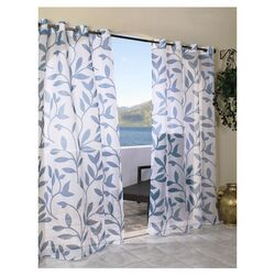 Escape Leaf Curtain Panel in Blue