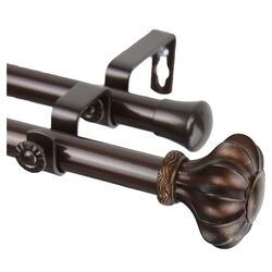Flair Steel Double Curtain Rod in Cocoa