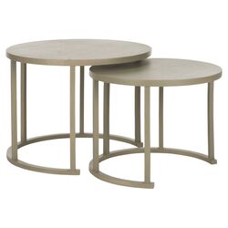 Chindler 2 Piece Nesting Table Set in Pearl Taupe