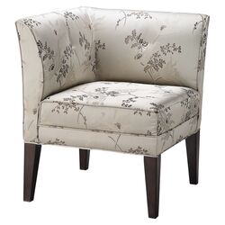 Accent Seating Corner Fabric Arm Chair in Ivory