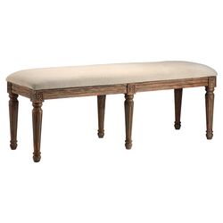 Accent Seating Wooden Bench in Medium Oak